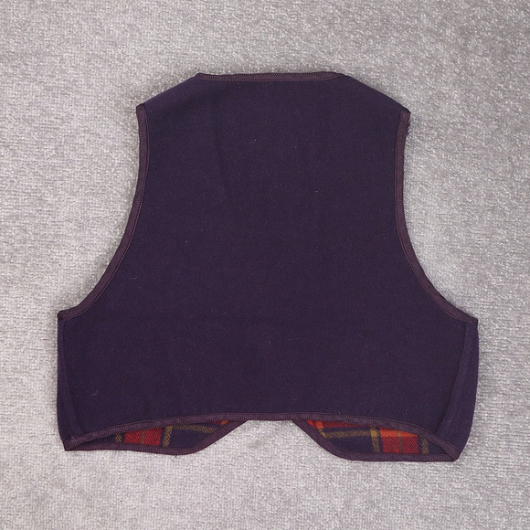 VTG Womens Fleece Button Down Small Purple Sleeveless Sweater Vest - Picture 2 of 10